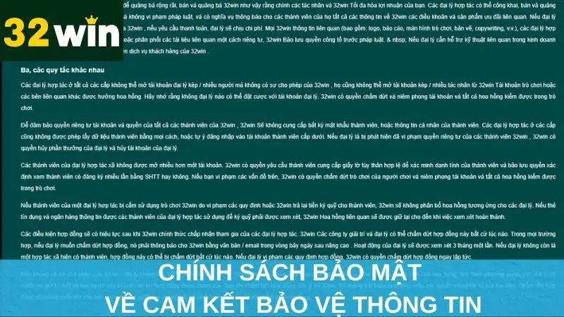 Chính sách bảo mật về cam kết bảo vệ thông tin