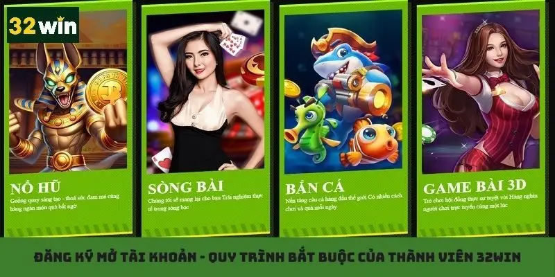 Thực hiện đăng ký mở tài khoản là yêu cầu bắt buộc của hệ thống 32win