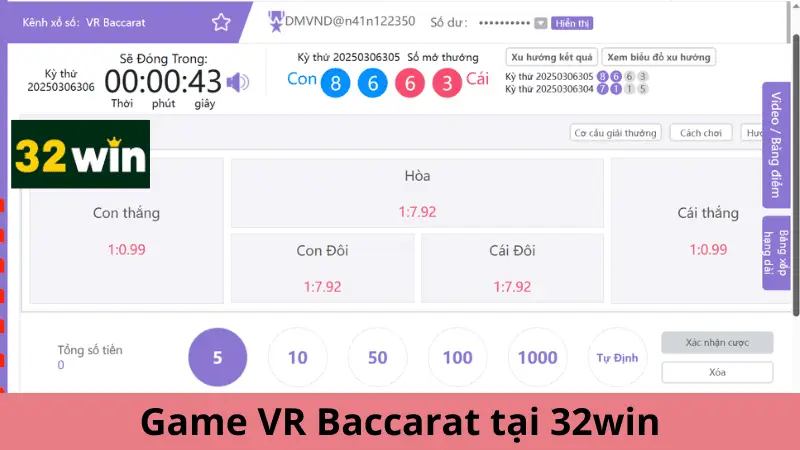 Game VR Baccarat tại 32win