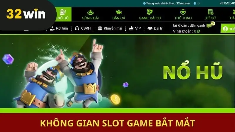 Không gian slot game bắt mắt