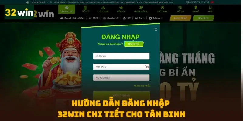 Hướng dẫn đăng nhập 32WIN chi tiết cho tân binh