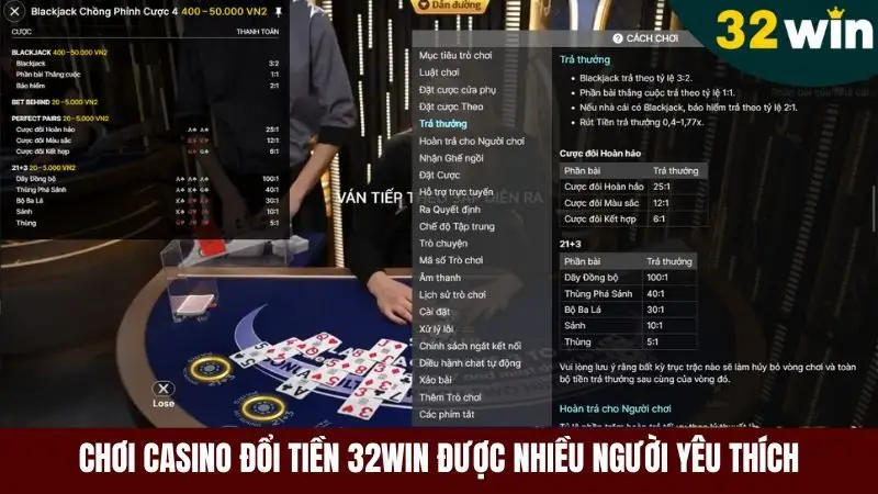 Người chơi cực kì yêu thích chơi cá casino đổi tiền tại 32win