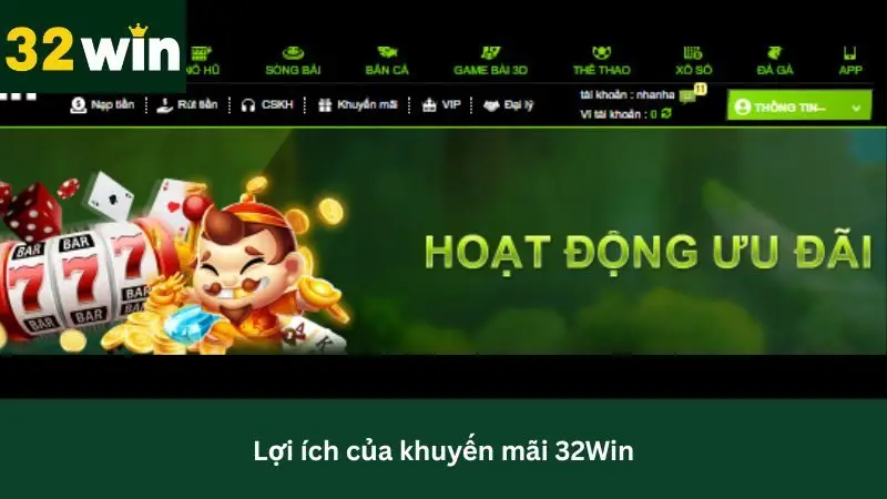 Tìm hiểu về các lợi ích dành cho người chơi khi săn khuyến mãi 32Win