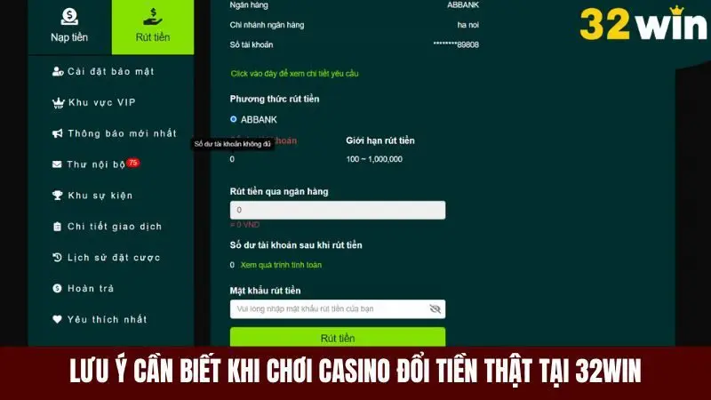 Lưu ý cần biết khi chơi casino đổi tiền thật