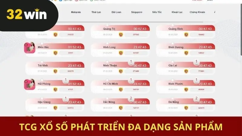 TCG xổ số với hệ thống sản phẩm đặc sắc