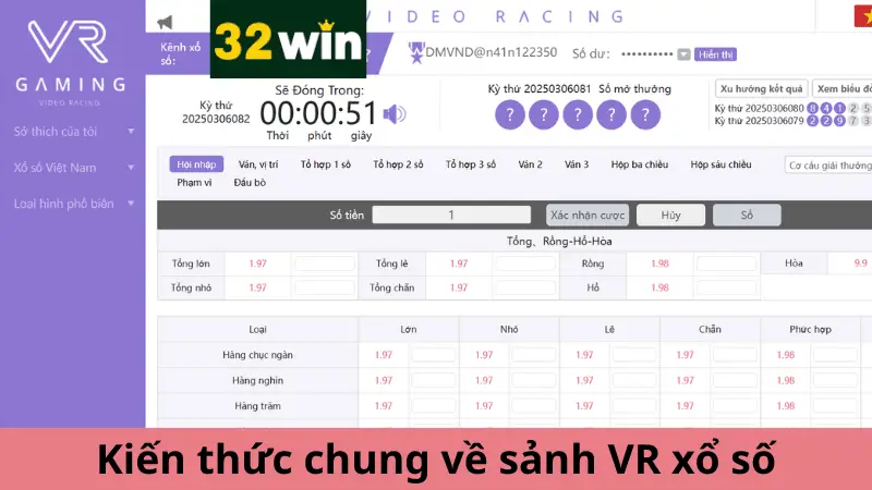 Kiến thức chung về sảnh VR xổ số tại 32win